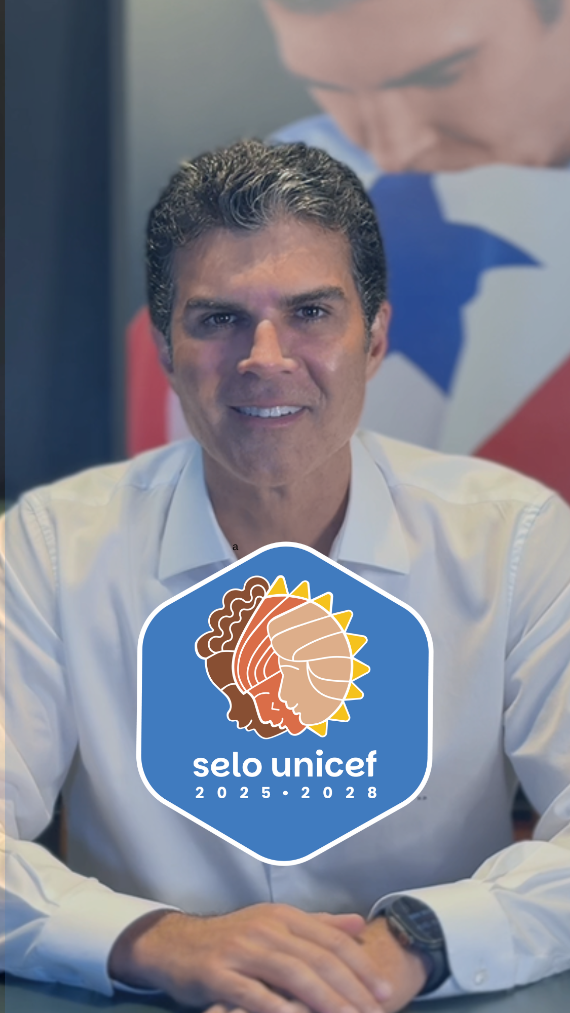 Helder Barbalho e logo do Selo UNICEF