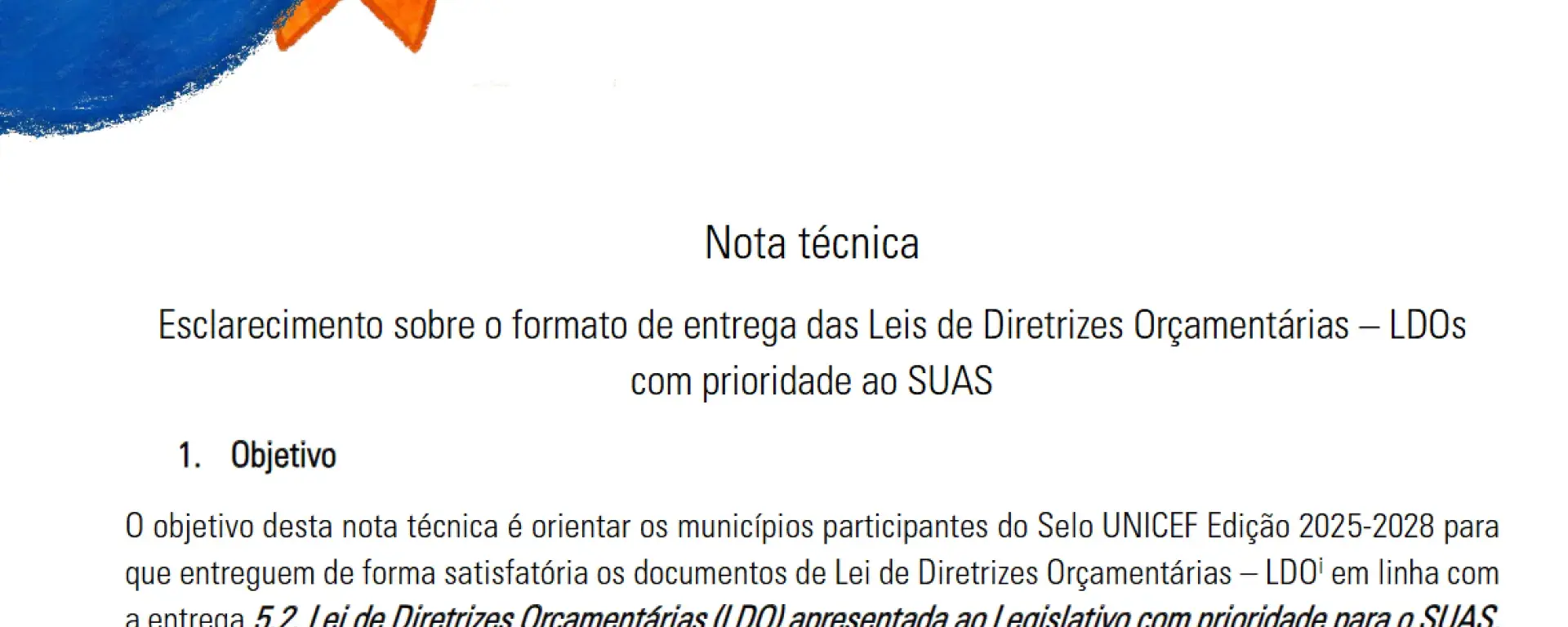 cabeçalho com o título do documento