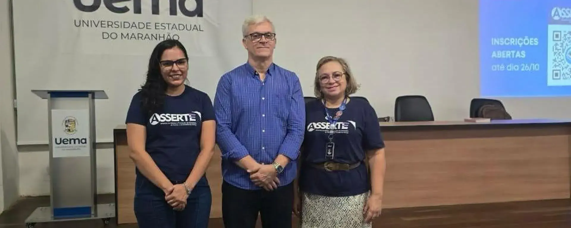 A imagem mostra representantes da Asserte e da UEMA 