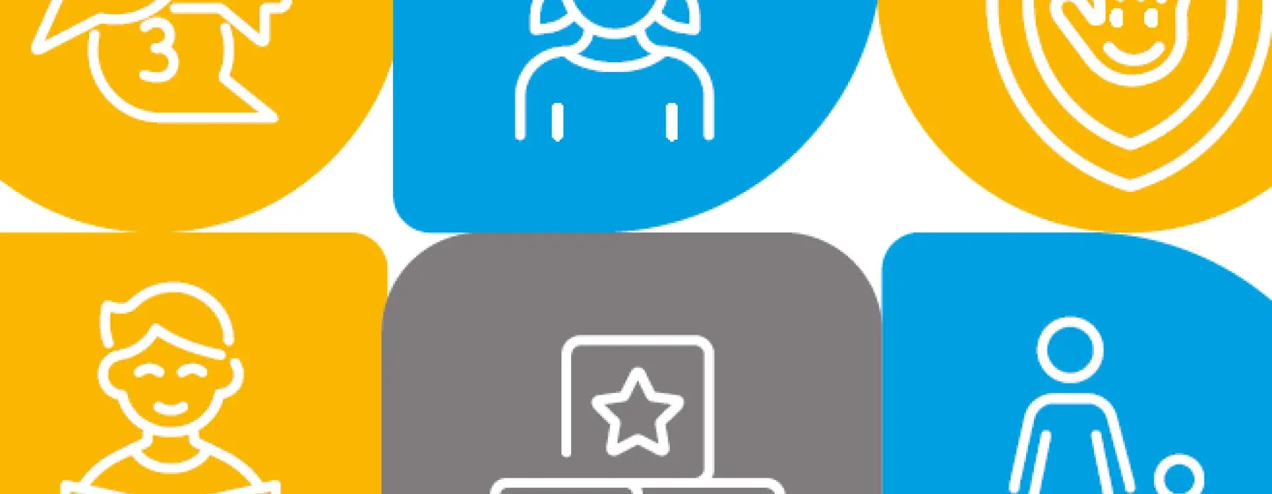 capa da publicação com ícones de crianças 