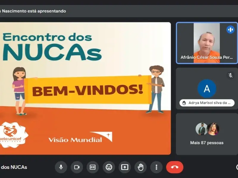 Mais de 90 adolescentes e mobilizadores participaram do encontro virtual dos Nucas