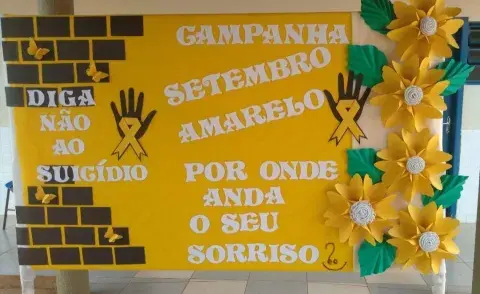 Campanha do Setembro amarelo é realizada em escolas de Monte Santo-TO. (Foto: Divulgação do município)