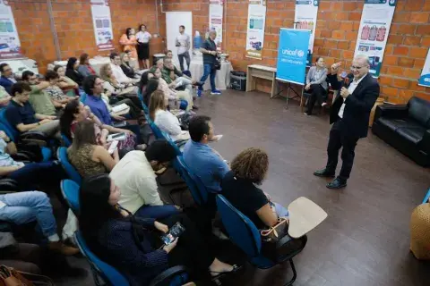 Coordenador Nacional do Selo, discursando 