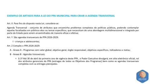 Como incluir a Agenda Transversal dos Direitos da Criança e do Adolescente no PPA do seu município 