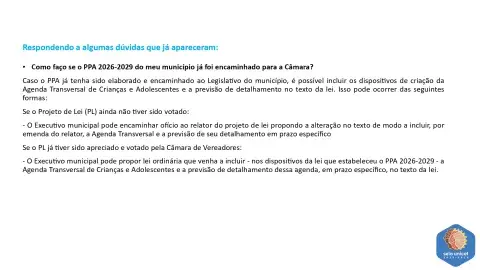 Como incluir a Agenda Transversal dos Direitos da Criança e do Adolescente no PPA do seu município 