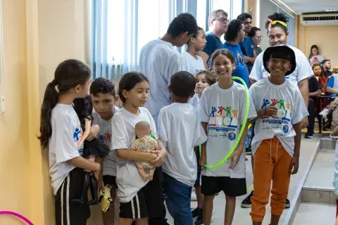 Adolescentes durante o encontro