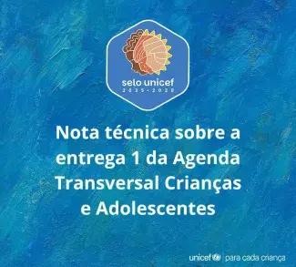 Nota técnica de esclarecimento sobre a entrega 1 da Agenda Transversal Crianças e Adolescentes