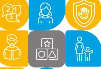 capa da publicação mostrando crianças sendo protegidas em desenho