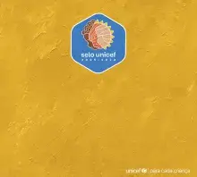 capa amarela o logo do selo UNICEF